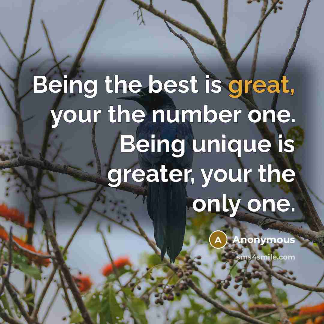 “Being the best is great, your the number one. Being…” quote by Anonymous