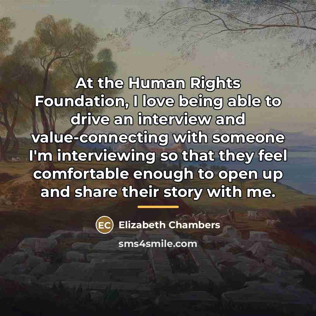 “At the Human Rights Foundation, I love being able to…” quote by Elizabeth Chambers