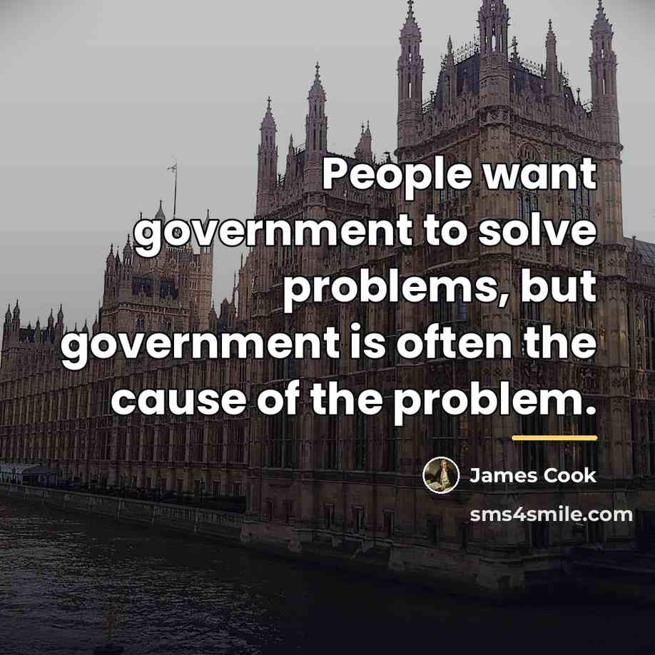 “People want government to solve problems, but government is often…” quote by James Cook