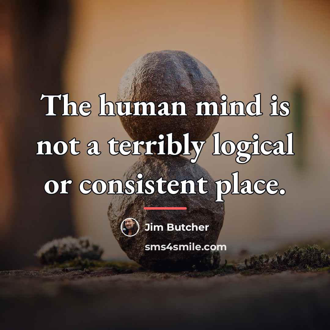 “The human mind is not a terribly logical or consistent…” quote by Jim Butcher