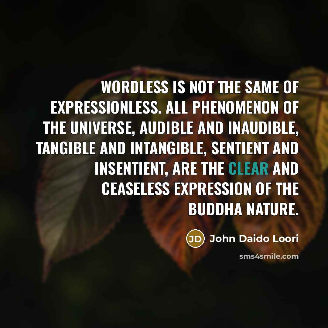 “Wordless is not the same of expressionless. All phenomenon of…” quote by John Daido Loori