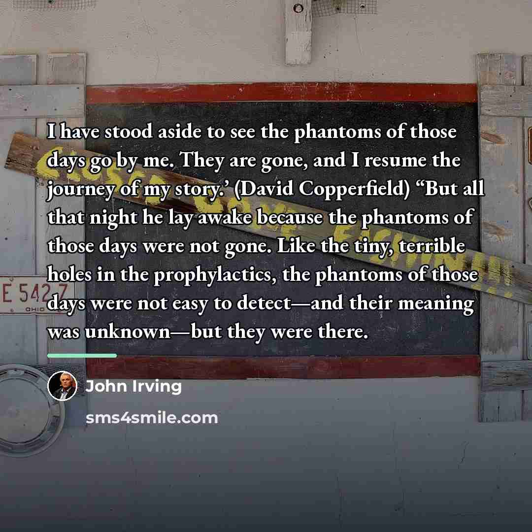 “I have stood aside to see the phantoms of those…” quote by John Irving