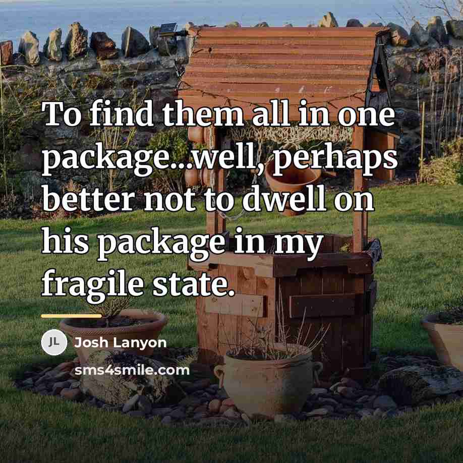 “To find them all in one package...well, perhaps better not…” quote by Josh Lanyon