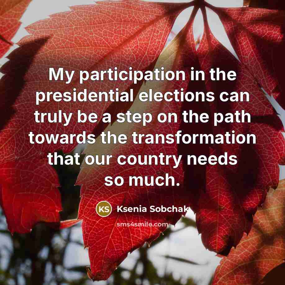 “My participation in the presidential elections can truly be a…” quote by Ksenia Sobchak
