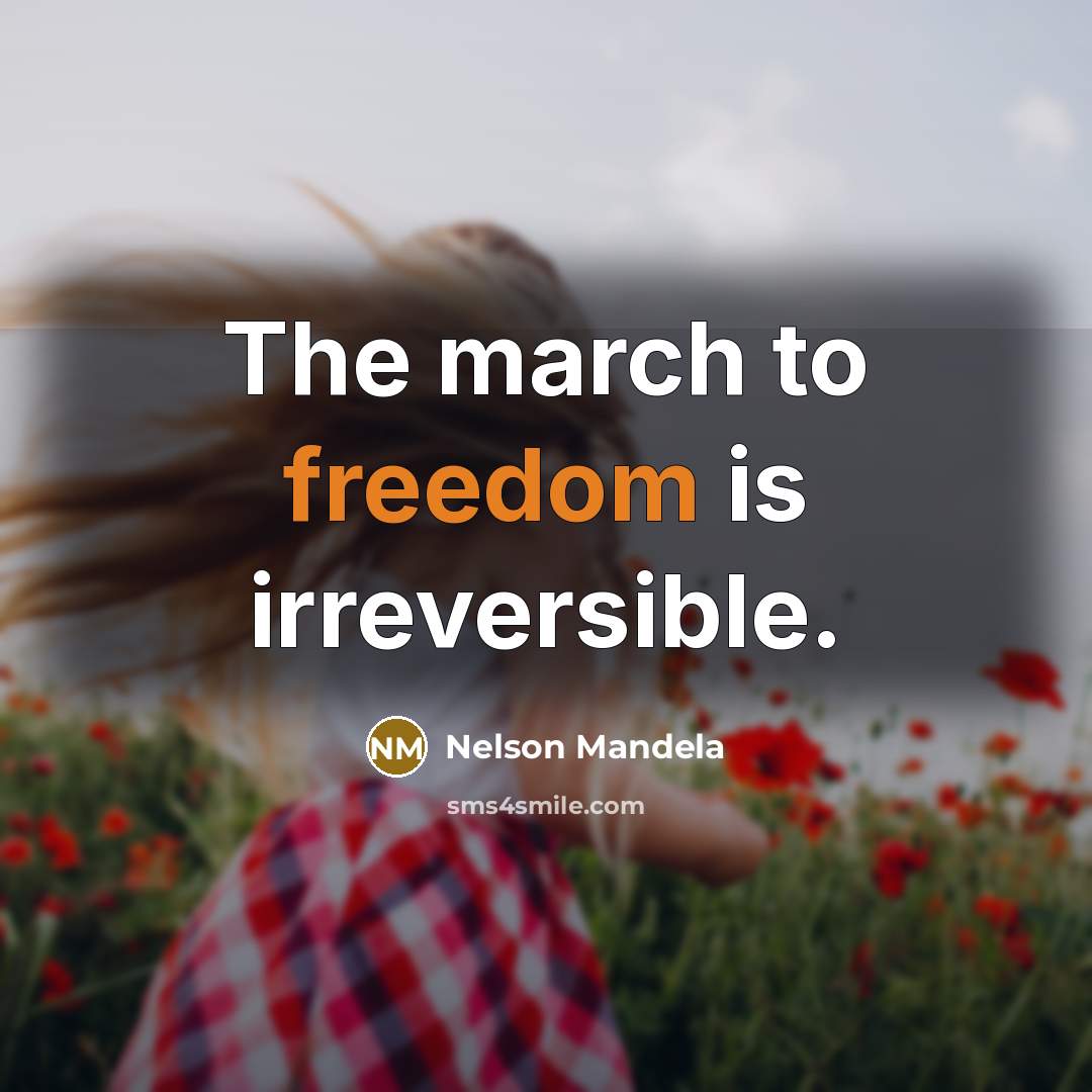 “The march to freedom is irreversible.…” quote by Nelson Mandela