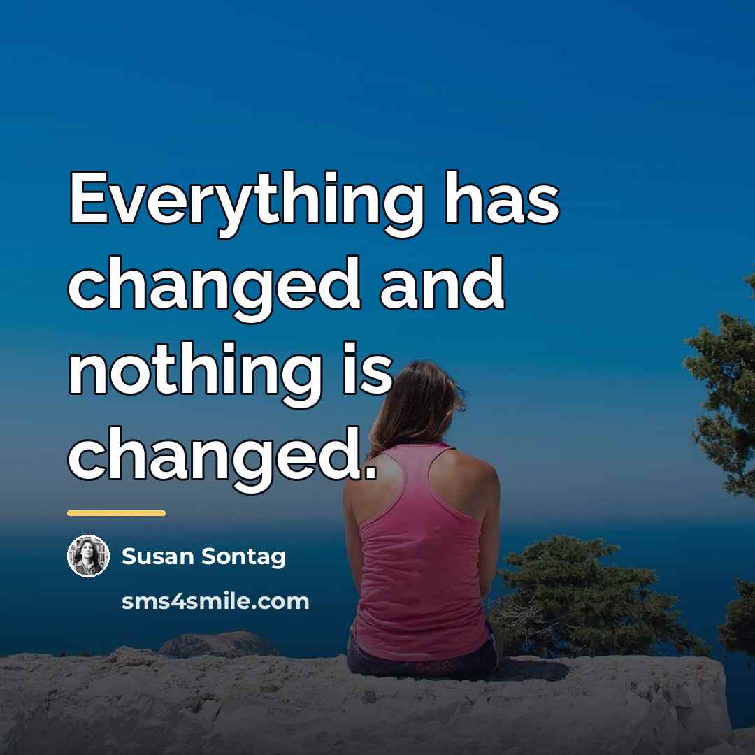 “Everything has changed and nothing is changed.…” quote by Susan Sontag