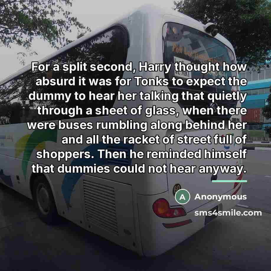 “For a split second, Harry thought how absurd it was…” quote by Anonymous
