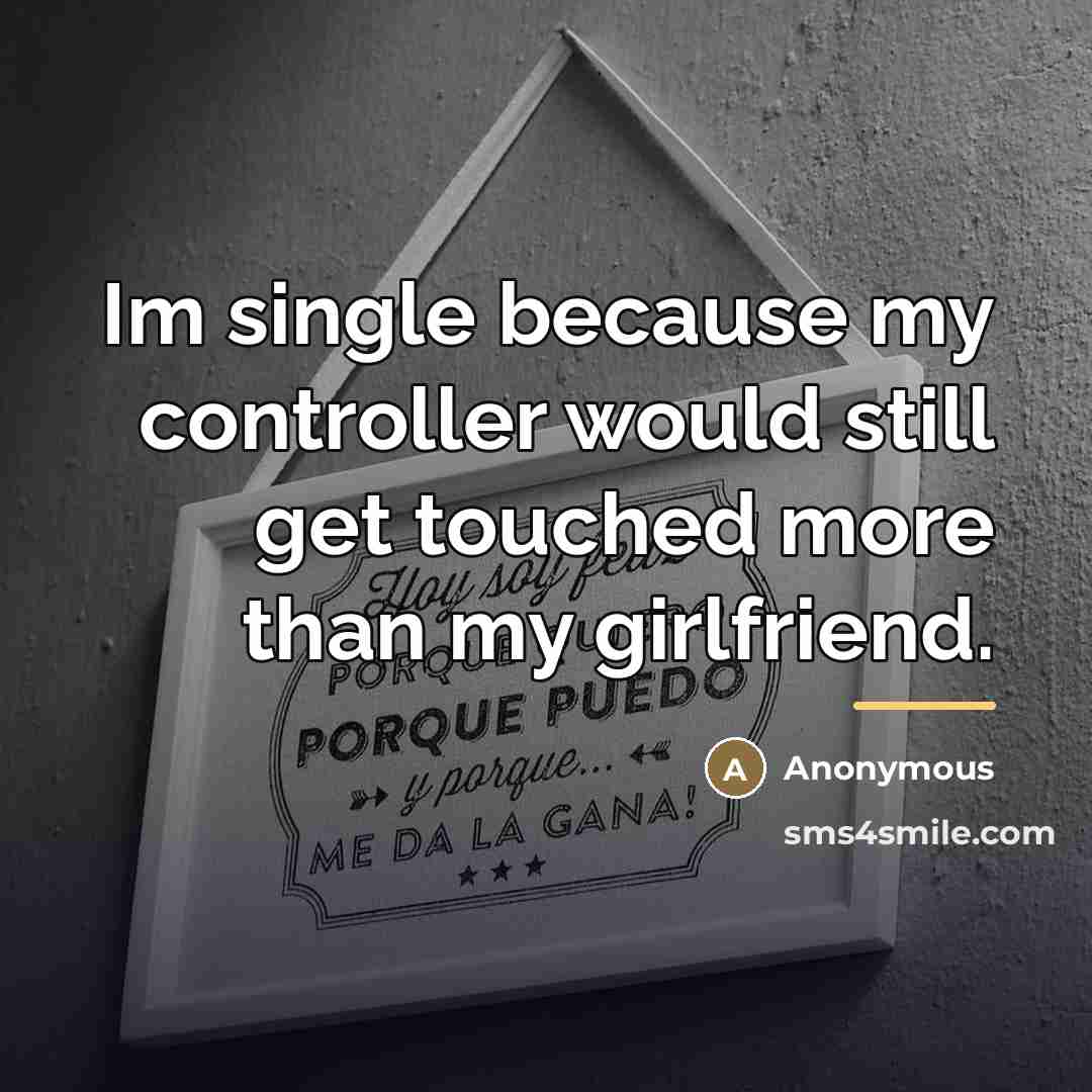“Im single because my controller would still get touched more…” quote by Anonymous