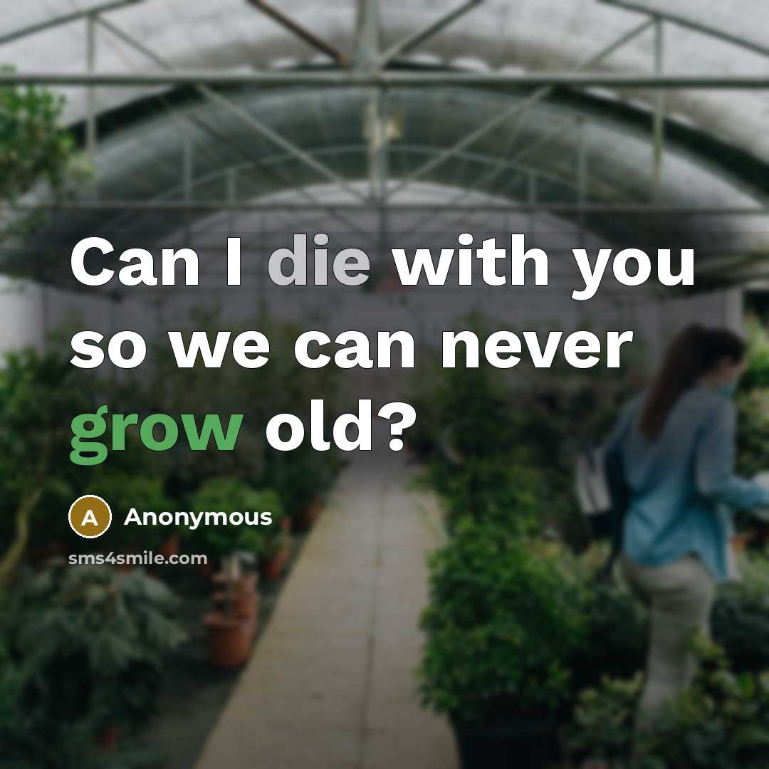 “Can I die with you so we can never grow…” quote by Anonymous