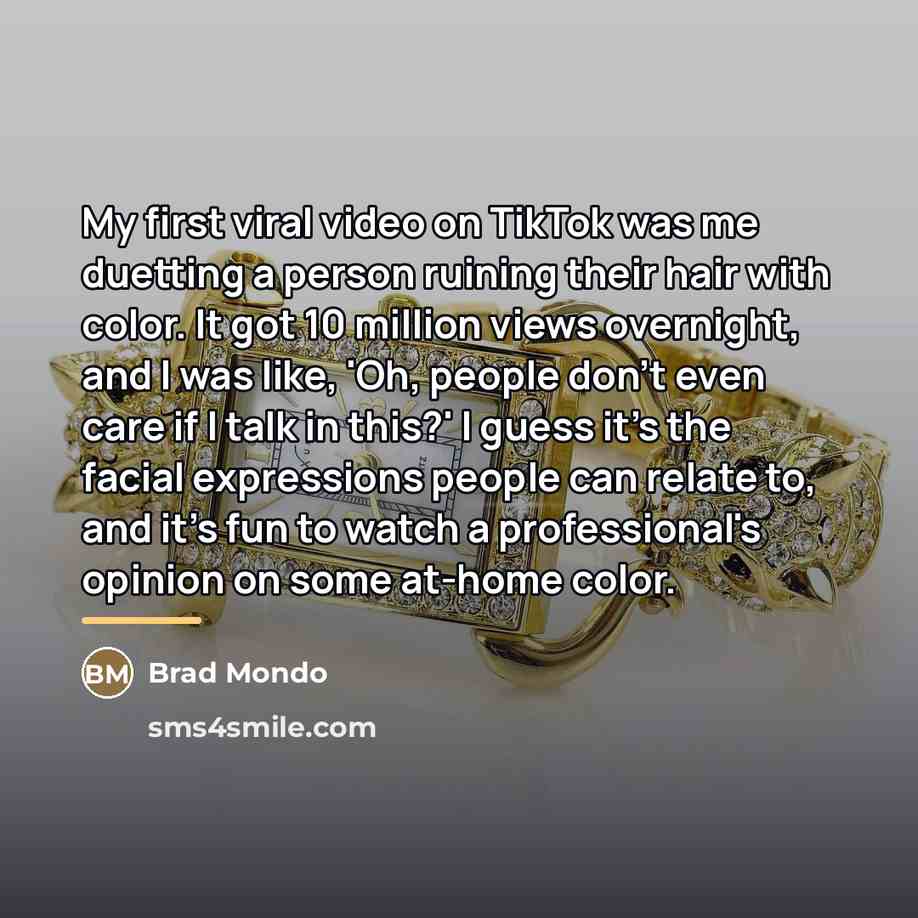 “My first viral video on TikTok was me duetting a…” quote by Brad Mondo