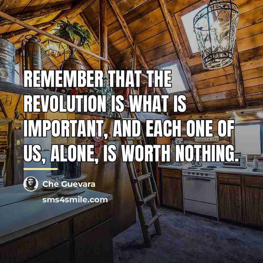 “Remember that the revolution is what is important, and each…” quote by Che Guevara