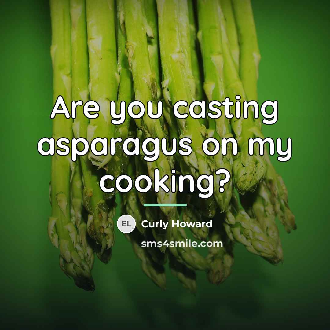 “Are you casting asparagus on my cooking?…” quote by Curly Howard