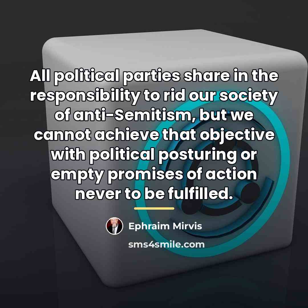 “All political parties share in the responsibility to rid our…” quote by Ephraim Mirvis