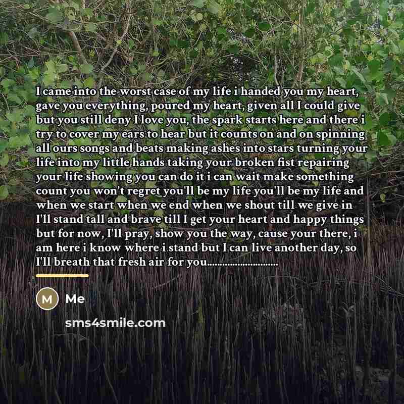 “I came into the worst case of my life i…” quote by Me