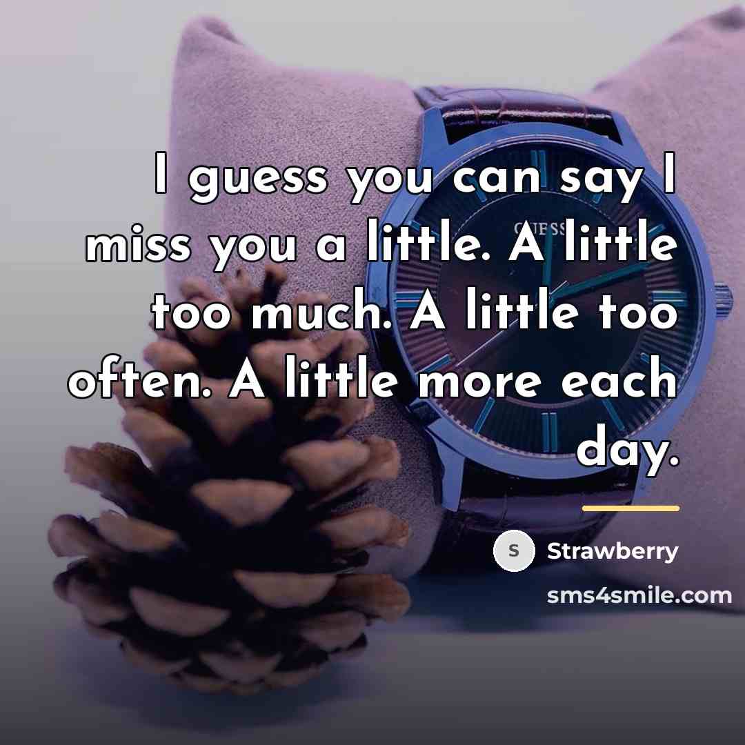 “I guess you can say I miss you a little.…” quote by Strawberry