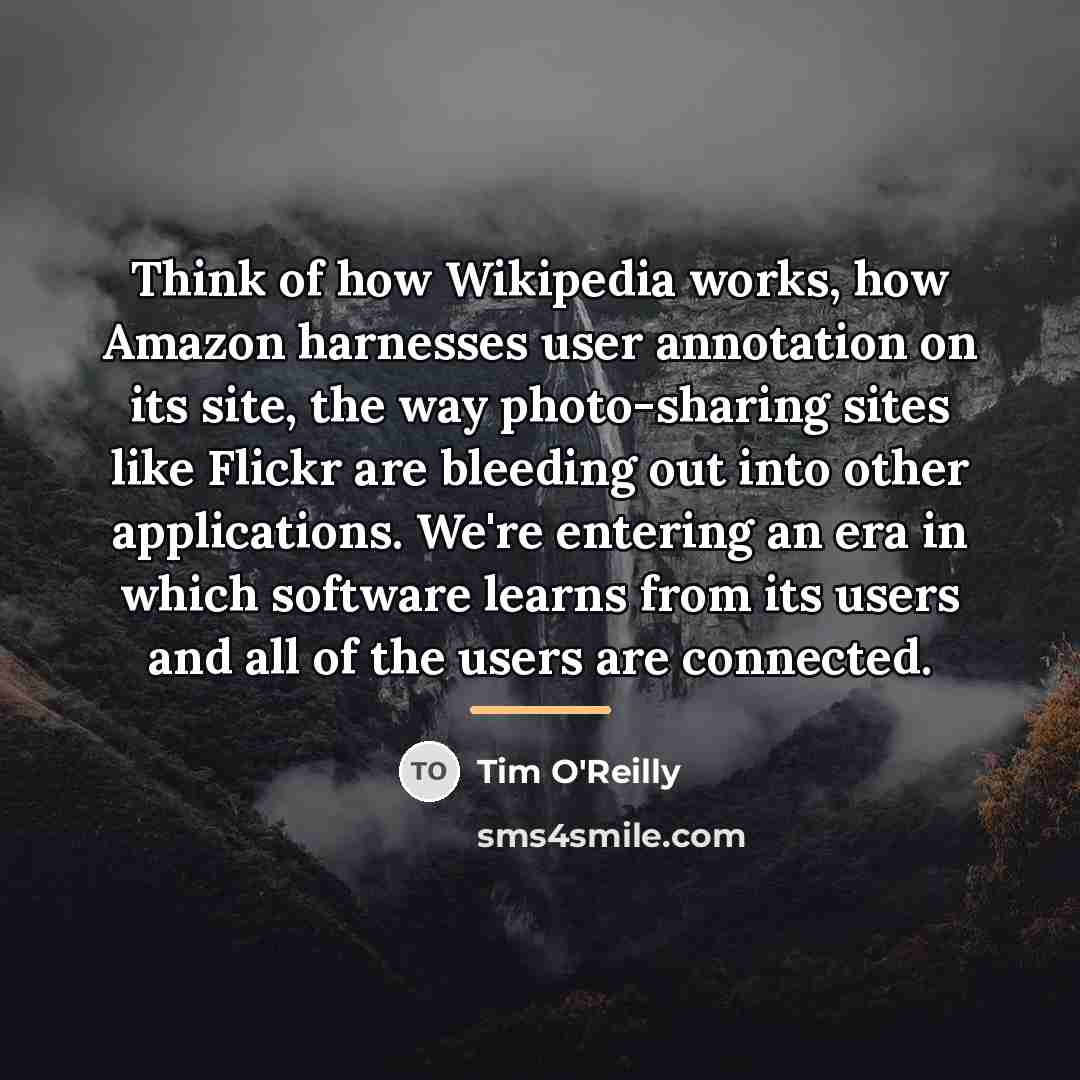 “Think of how Wikipedia works, how Amazon harnesses user annotation…” quote by Tim O'Reilly