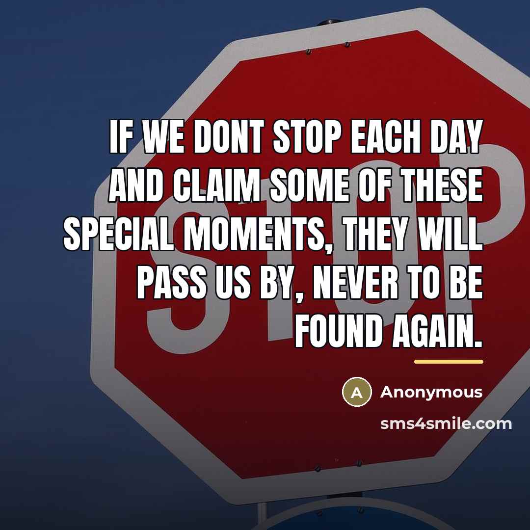 “If we dont stop each day and claim some of…” quote by Anonymous