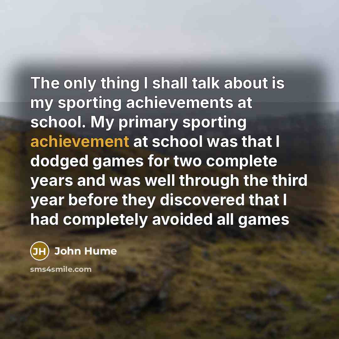 “The only thing I shall talk about is my sporting…” quote by John Hume
