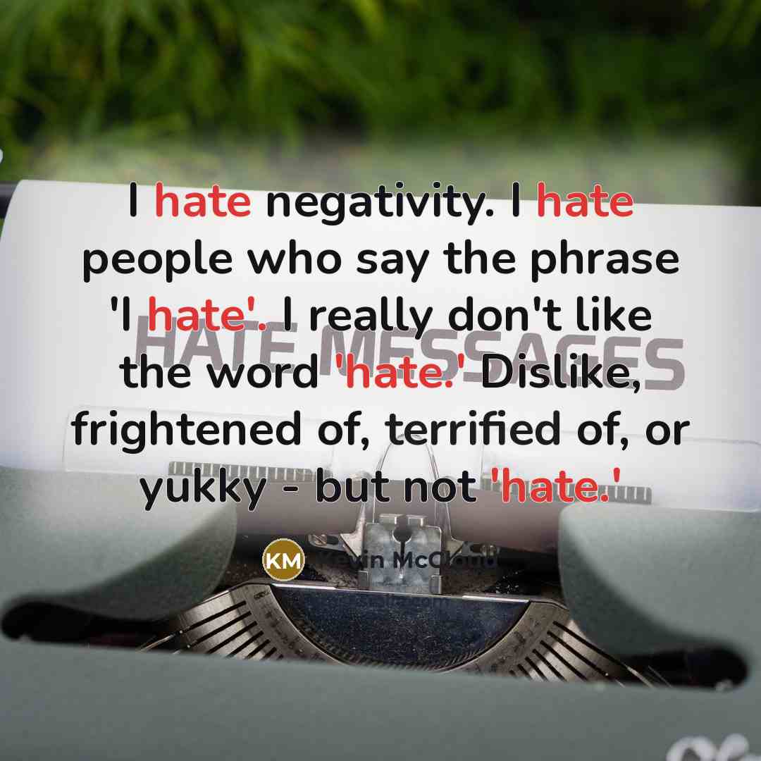 “I hate negativity. I hate people who say the phrase…” quote by Kevin McCloud