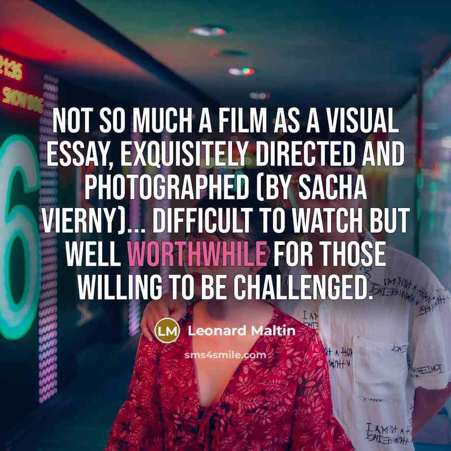 “Not so much a film as a visual essay, exquisitely…” quote by Leonard Maltin