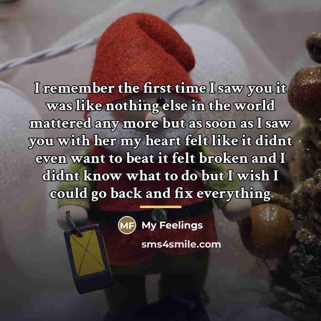 “I remember the first time I saw you it was…” quote by My Feelings
