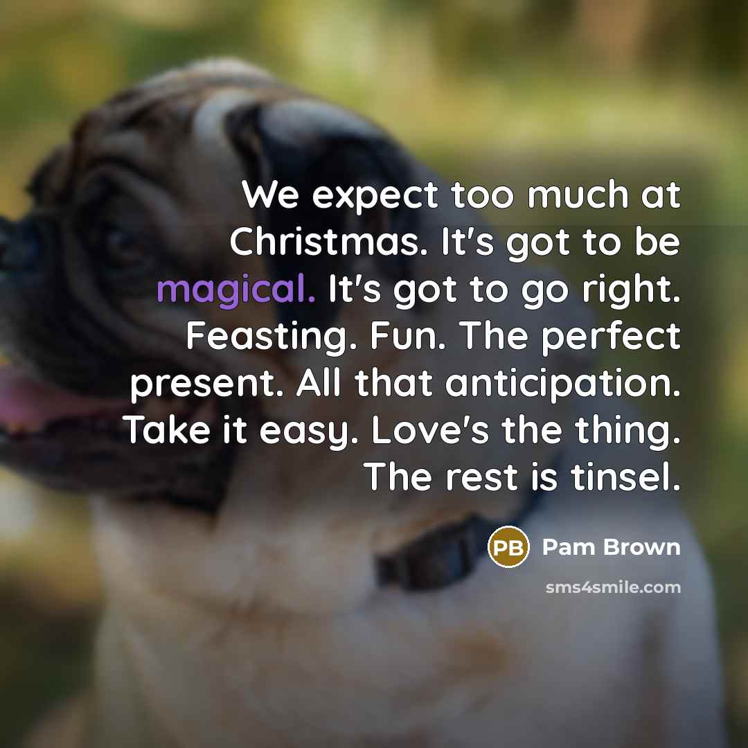 “We expect too much at Christmas. It's got to be…” quote by Pam Brown