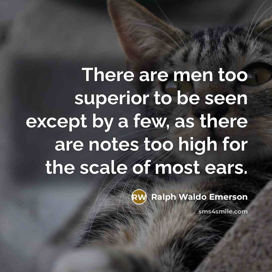“There are men too superior to be seen except by…” quote by Ralph Waldo Emerson