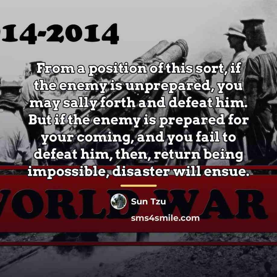 “From a position of this sort, if the enemy is…” quote by Sun Tzu