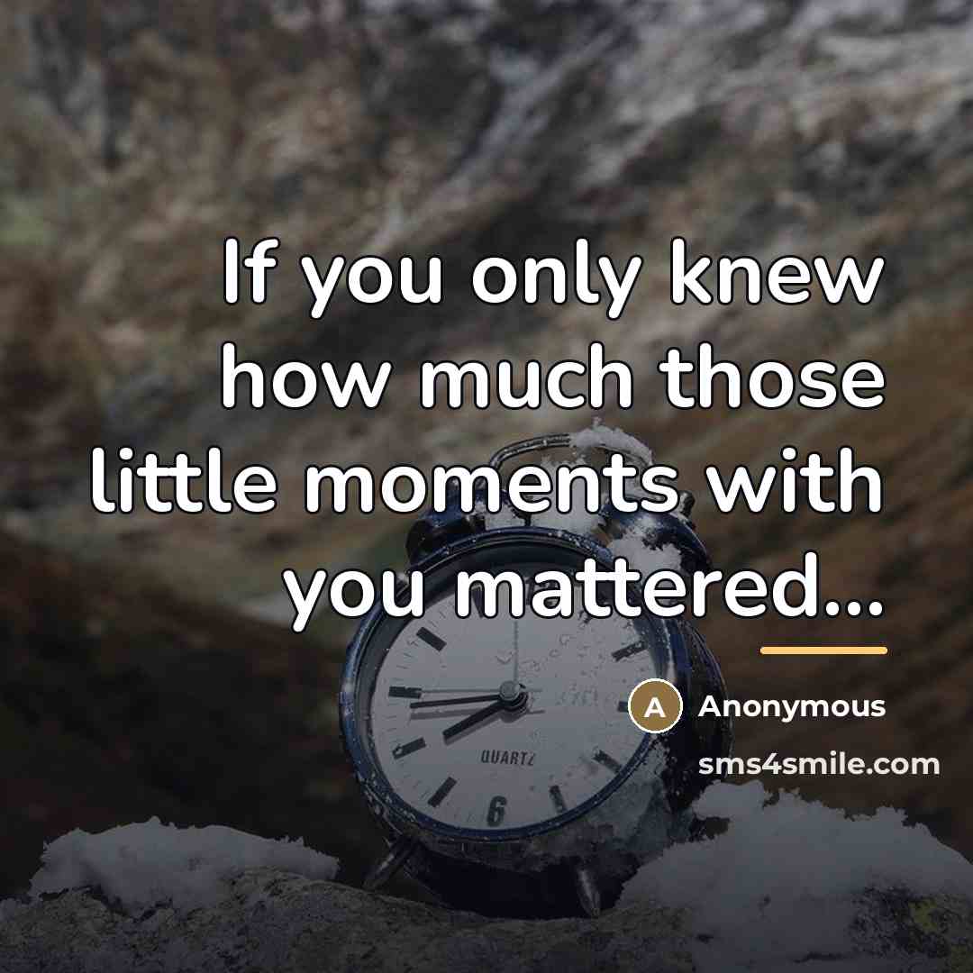 “If you only knew how much those little moments with…” quote by Anonymous