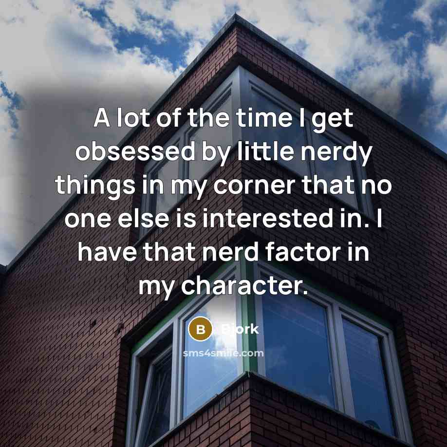“A lot of the time I get obsessed by little…” quote by Bjork