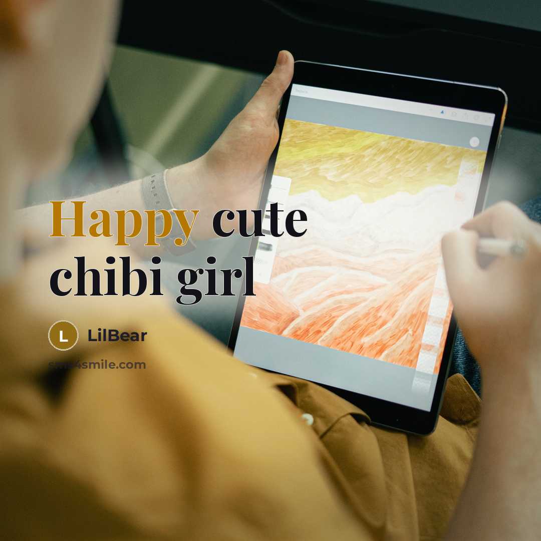 “Happy cute chibi girl…” quote by LilBear