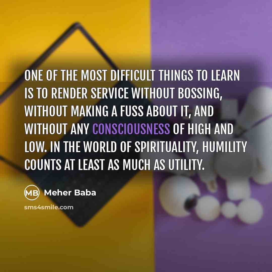 “One of the most difficult things to learn is to…” quote by Meher Baba