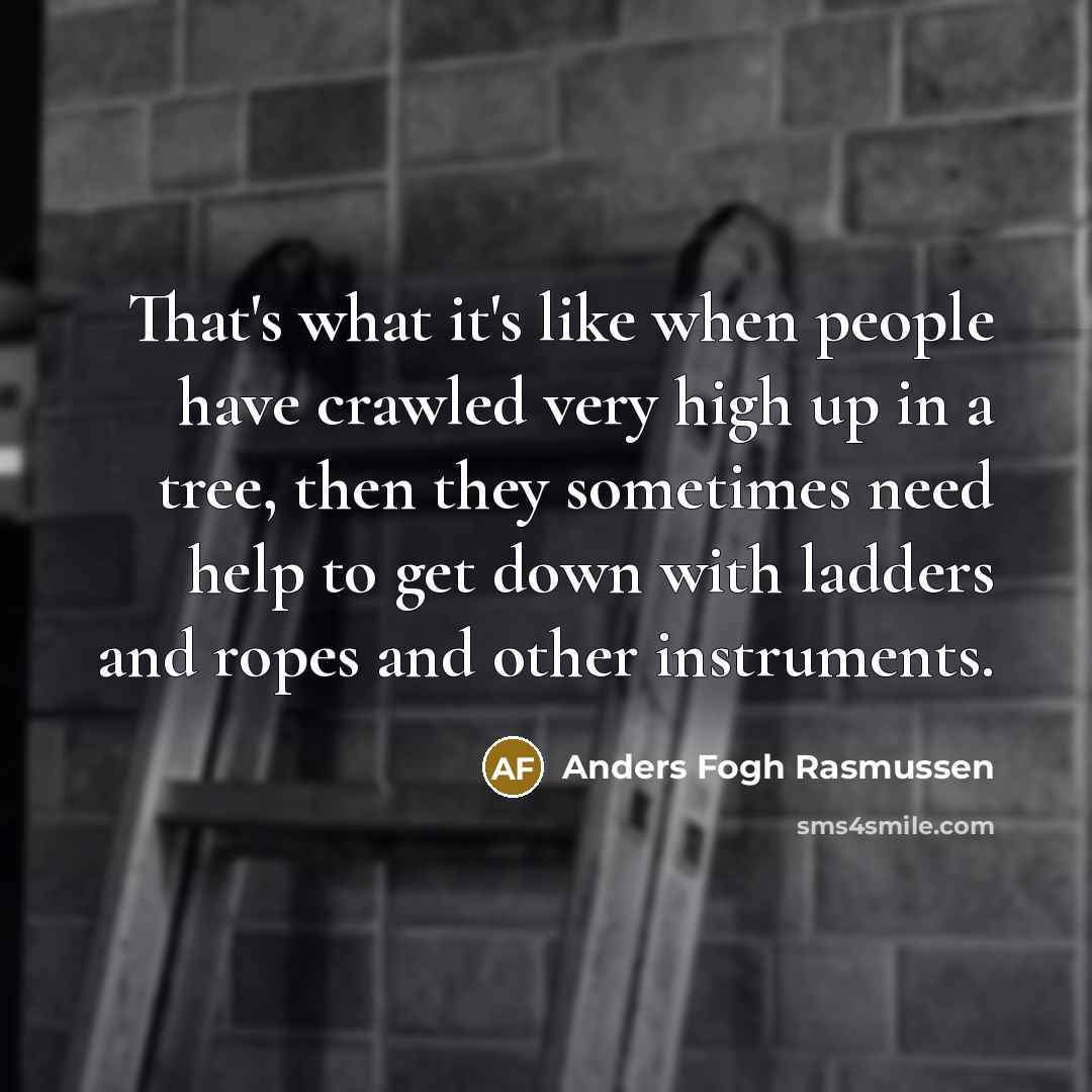 “That's what it's like when people have crawled very high…” quote by Anders Fogh Rasmussen