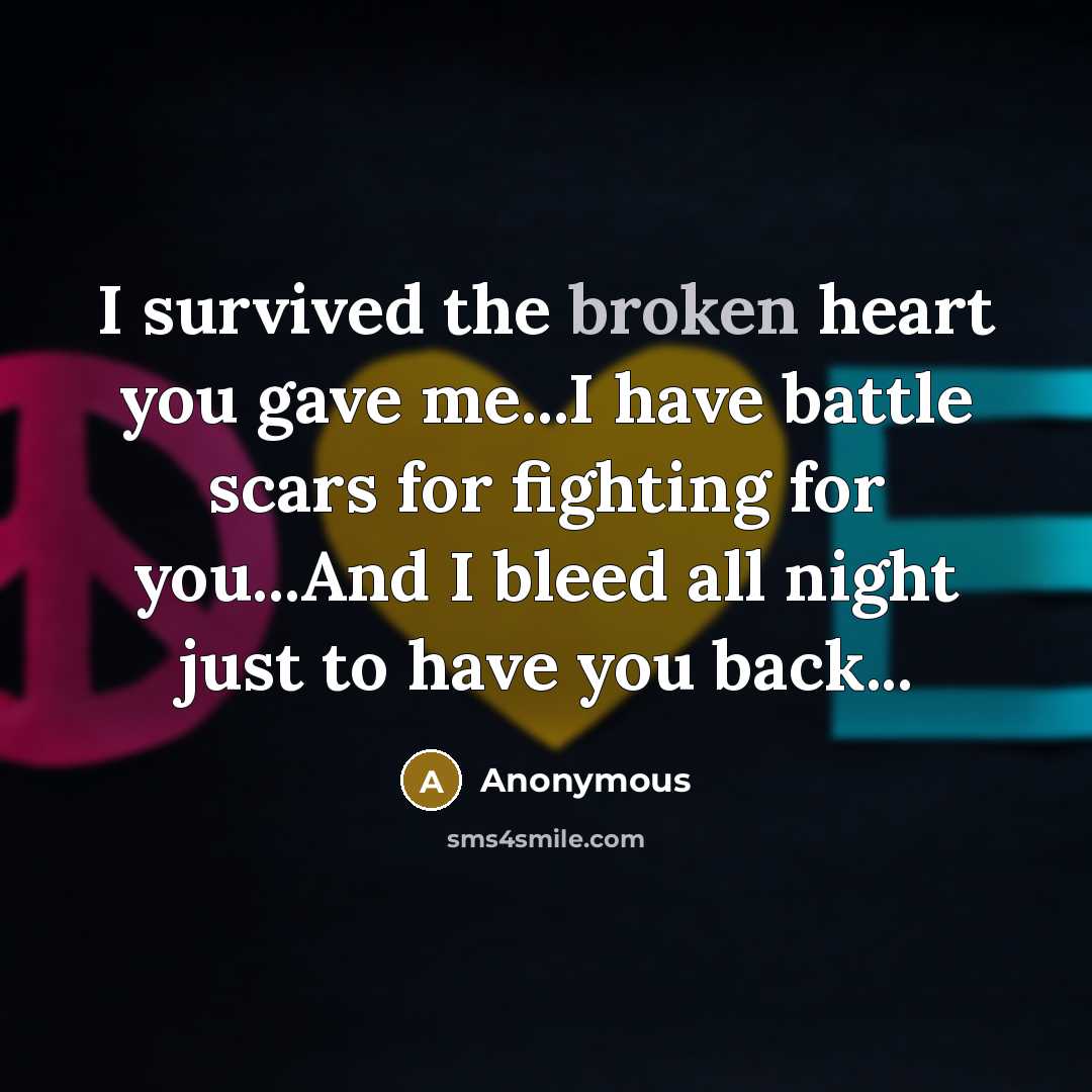 “I survived the broken heart you gave me...I have battle…” quote by Anonymous