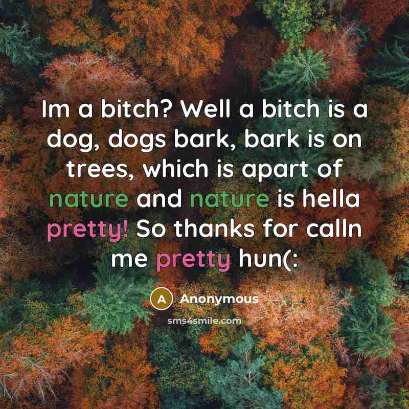 “Im a bitch? Well a bitch is a dog, dogs…” quote by Anonymous