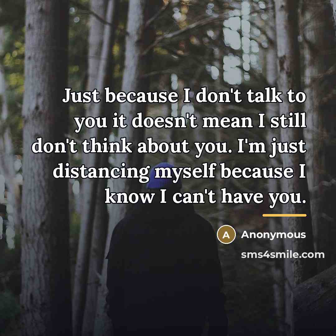 “Just because I don't talk to you it doesn't mean…” quote by Anonymous