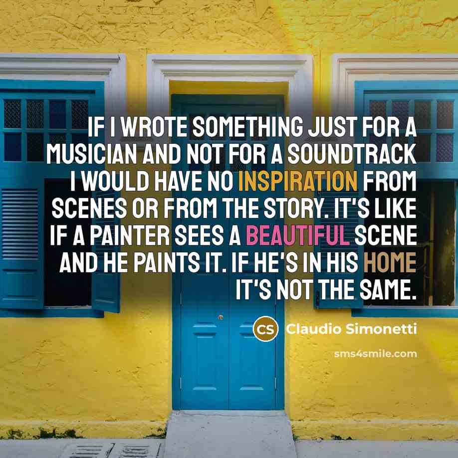 “If I wrote something just for a musician and not…” quote by Claudio Simonetti