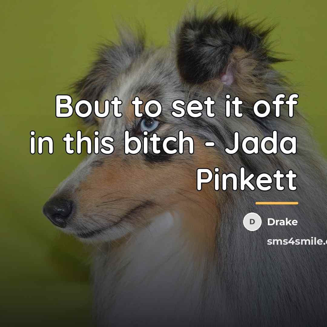 “Bout to set it off in this bitch - Jada…” quote by Drake