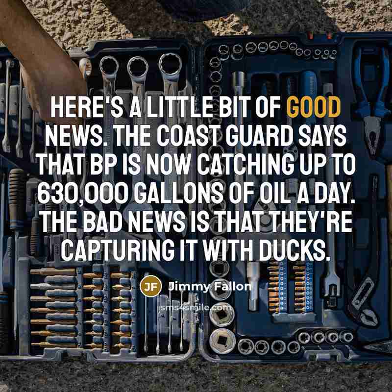 “Here's a little bit of good news. The Coast Guard…” quote by Jimmy Fallon
