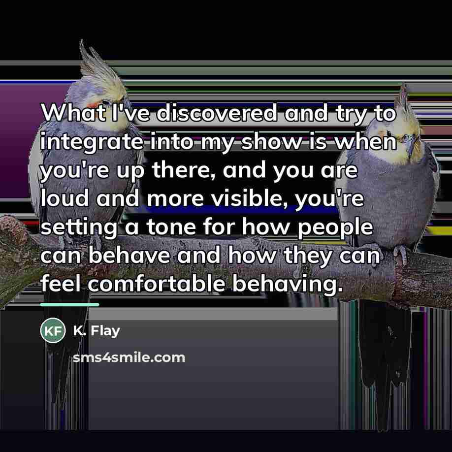 “What I've discovered and try to integrate into my show…” quote by K. Flay