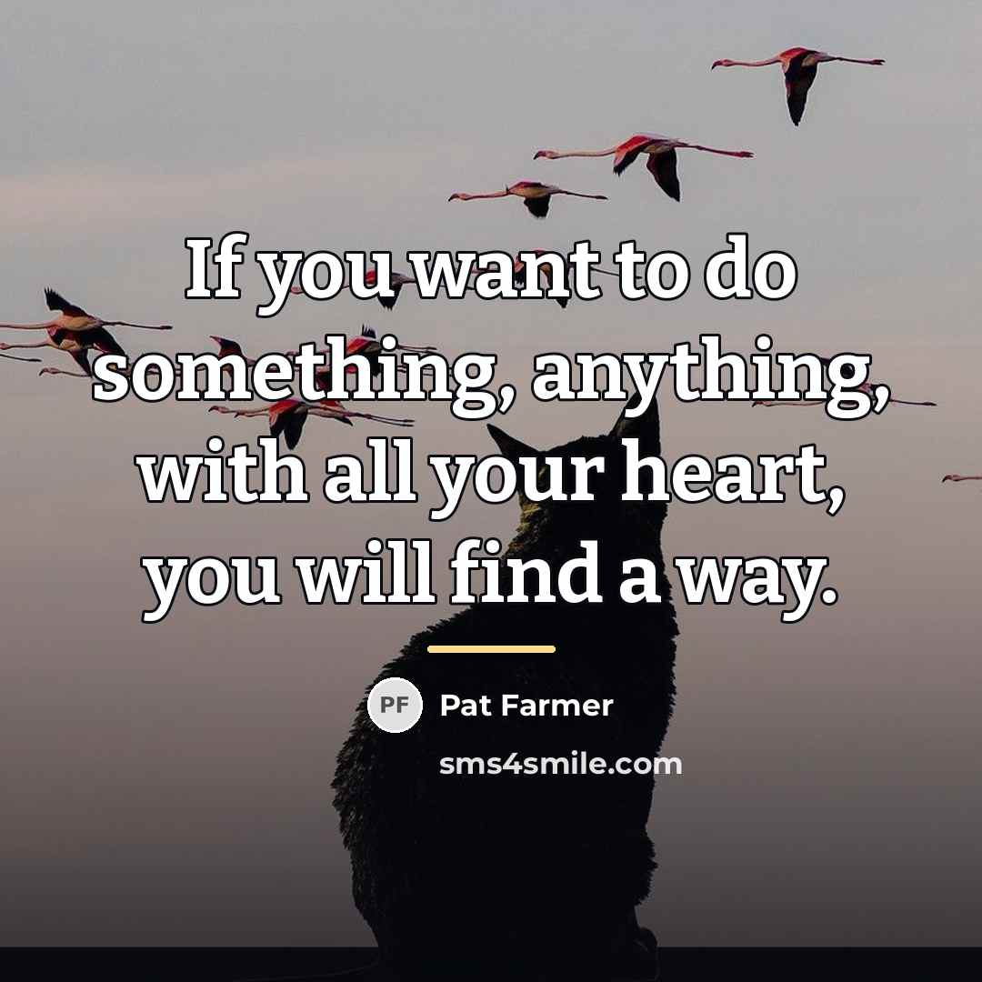 “If you want to do something, anything, with all your…” quote by Pat Farmer