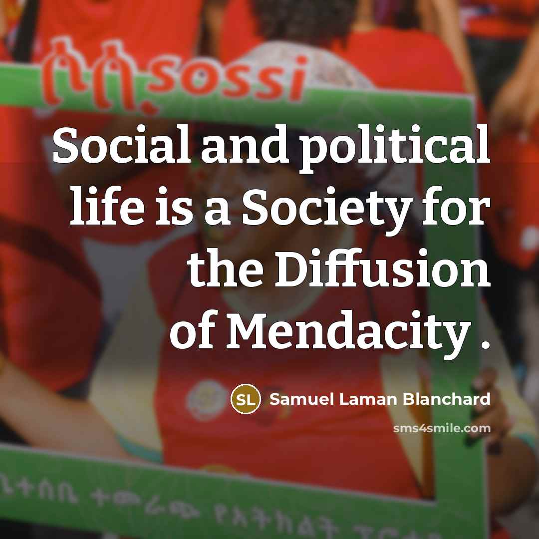 “Social and political life is a Society for the Diffusion…” quote by Samuel Laman Blanchard