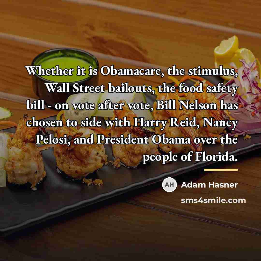 “Whether it is Obamacare, the stimulus, Wall Street bailouts, the…” quote by Adam Hasner