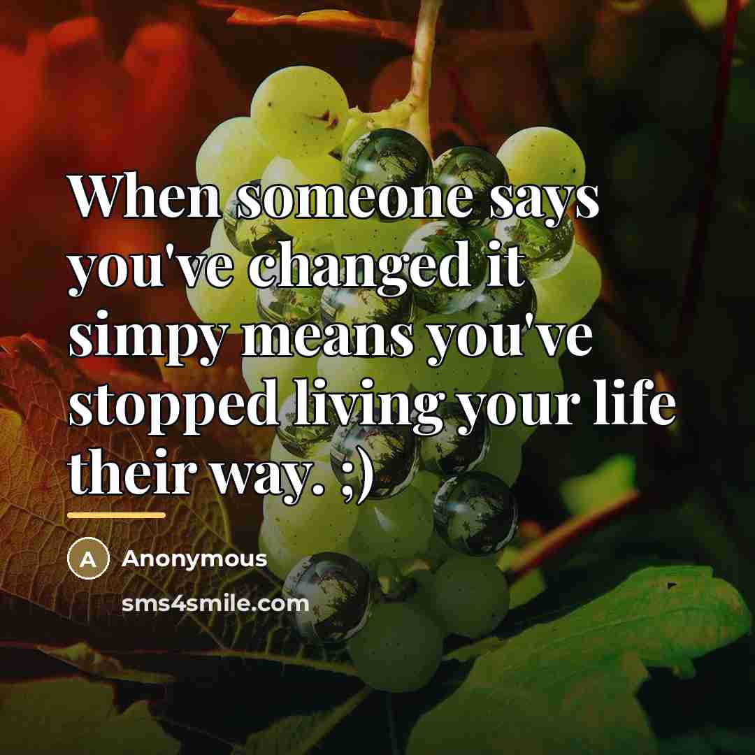 “When someone says you've changed it simpy means you've stopped…” quote by Anonymous