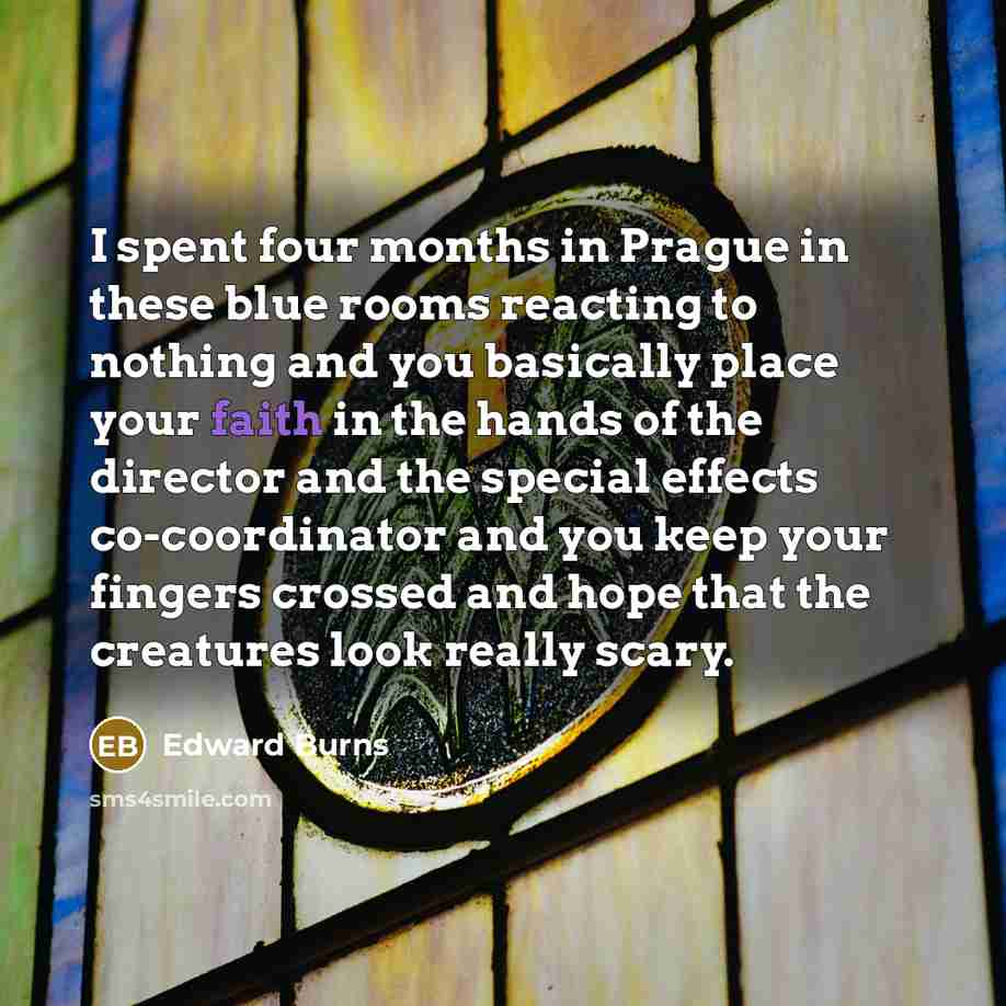 “I spent four months in Prague in these blue rooms…” quote by Edward Burns