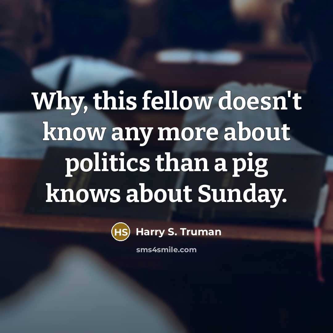 “Why, this fellow doesn't know any more about politics than…” quote by Harry S. Truman