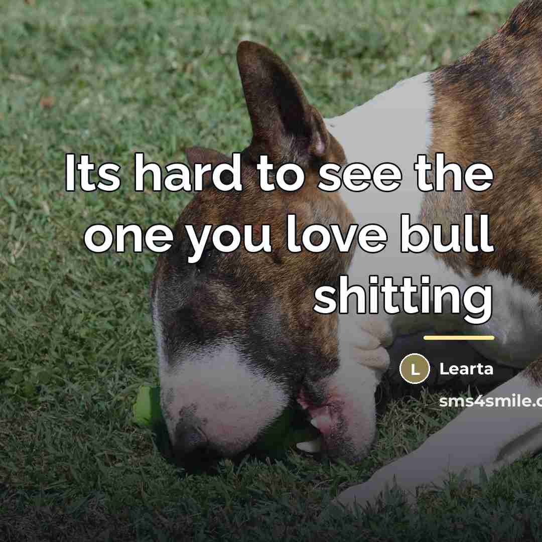 “Its hard to see the one you love bull shitting…” quote by Learta