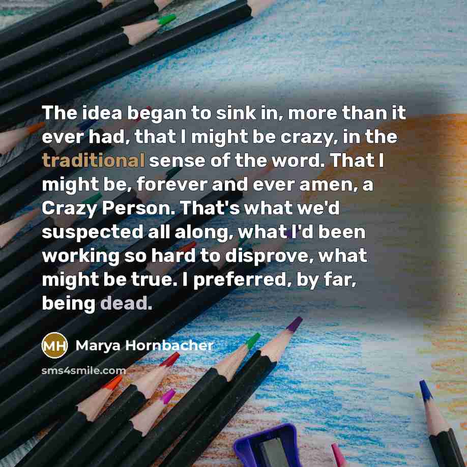 “The idea began to sink in, more than it ever…” quote by Marya Hornbacher