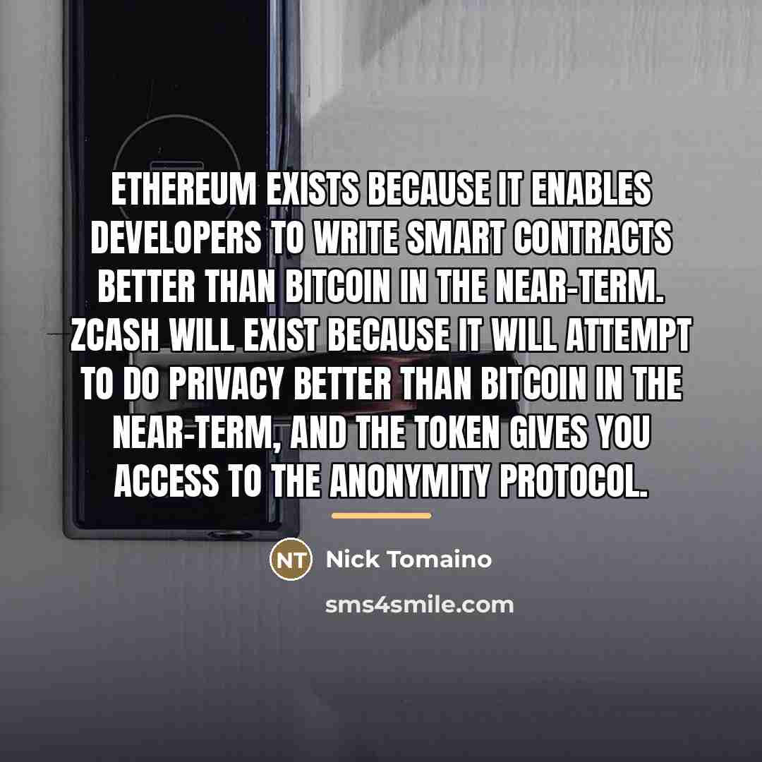 “Ethereum exists because it enables developers to write smart contracts…” quote by Nick Tomaino