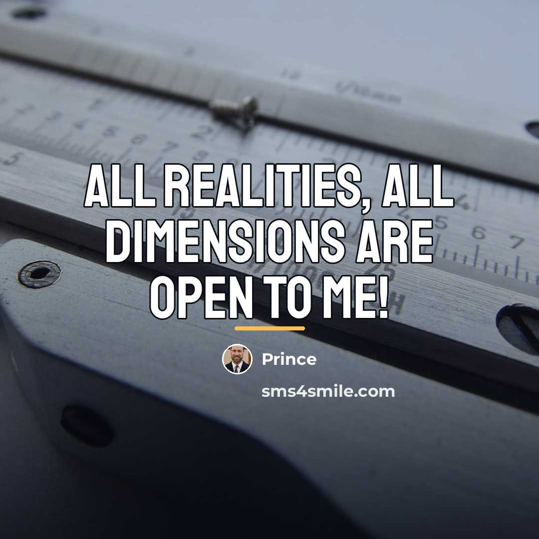 “All realities, all dimensions are open to me!…” quote by Prince